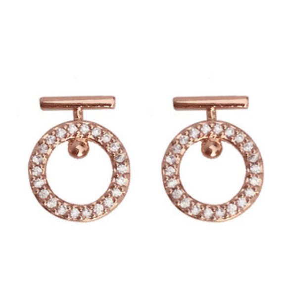 Rose Gold Ring Earrings ZBGJZB00053 - Picture 1 of 2